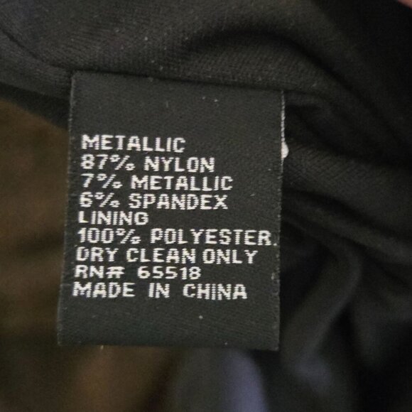 Patra By Joanna Chen Gold Shimmer Ruched Bodice Long Sleeve Maxi Dress Size 6 - Picture 6 of 6